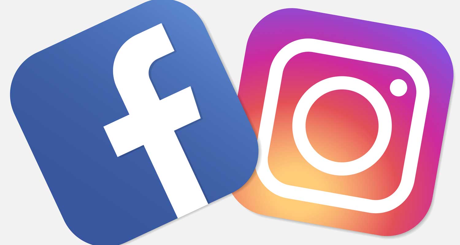 Die Logos von Facebook und Instagram