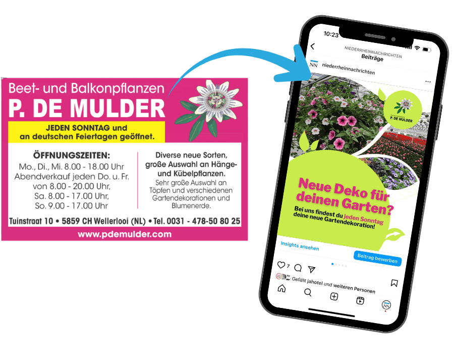 Grafische Umwandlung einer Printanzeige