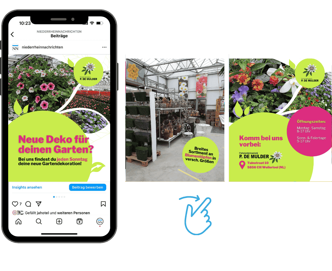 Karussellpost einer umgewandelten Printanzeige